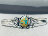 Noteworthy Native American Navajo Royston Turquoise Sterling Silver Bracelet-Nativo Arts