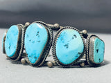 Astonishing Vintage Native American Navajo Morenci Turquoise Sterling Silver Bracelet Signed-Nativo Arts