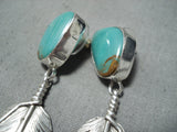 Magnificent Navajo Royston Turquoise Sterling Silver Earrings Native American-Nativo Arts