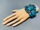 The Best Vintage Native American Hopi Ralph Tawangyaouma Turquoise Sterling Silver Bracelet-Nativo Arts