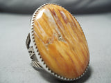 Impressive San Felipe Orange Spiny Sterling Silver Ring Native American-Nativo Arts
