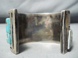 One Of The Best Vintage Native American Navajo Turquoise Pearl Sterling Silver Inlay Bracelet-Nativo Arts