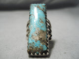 Towering Vintage San Felipe Turquoise Sterling Silver Ring-Nativo Arts