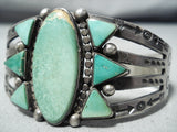 Unique Early Vintage Native American Navajo Cerrillos Turquoise Sterling Silver Bracelet-Nativo Arts