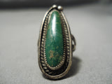 Rare!! Vintage Navajo Cerillos Turquoise Sterling Silver Ring Old Native American-Nativo Arts
