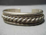 Amazing Vintage Navajo Sterling Silver Bracelet Old Native American-Nativo Arts