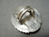 Fantastic Vintage Native American Navajo Spiderweb Turquoise Sterling Silver Ring Old-Nativo Arts