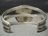 Superior Vintage Native American Navajo Domed Light Blue Turquoise Sterling Silver Bracelet Old-Nativo Arts