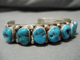 Quality Howie Begay Vintage Native American Navajo Turquoise Sterling Silver Bracelet Cuff-Nativo Arts