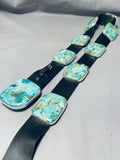 Rich Jim Turquoise Native American Navajo Sterling Silver Turquoise Chunk Concho Belt-Nativo Arts