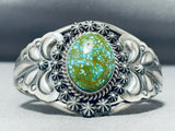 One Of The Best Spiderweb Turquoise Green Native American Navajo Sterling Silver Bracelet-Nativo Arts