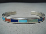 Exceptional Zuni Turquoise Sterling Silver Bracelet Native American-Nativo Arts