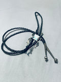 Important Vintage Native American Hopi Hand Carved Sterling Silver Kachina Bolo Tie-Nativo Arts