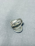 Awesome Vintage Native American Navajo Spiderweb Turquoise Sterling Silver Ring-Nativo Arts