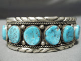 Marvelous Vintage Native American Navajo Old Kingman Turquoise Sterling Silver Bracelet-Nativo Arts
