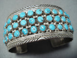 Noteworthy Vintage Native American Navajo Turquoise Sterling Silver Bracelet Old-Nativo Arts