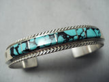 Fran Yazzie Vintage Native American Navajo Spiderweb Turquoise Sterling Silver Bracelet-Nativo Arts
