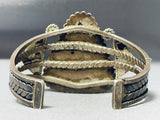 One Of The Best Vintage Native American Navajo Petrified Wood Sterling Silver Bracelet-Nativo Arts