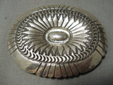 Important Vintage Navajo Oscar Alexius Sterling Silver Native American Buckle-Nativo Arts