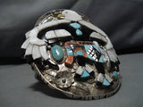 Opulent Vintage Native American Zuni Kendalll Shebola Turquoise Sterling Silver Dancer Bracelet-Nativo Arts