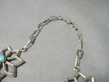 Important Vintage Native American Navajo Betsoi Family Sterling Silver Turquoise Necklace-Nativo Arts