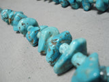 Superior Vintage Navajo Kingman Turquoise Necklace Native American Old-Nativo Arts