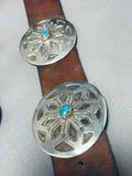 Star Wheel Vintage Native American Navajo Turquoise Sterling Silver Concho Belt Old-Nativo Arts