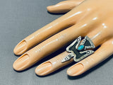 Taller Native American Navajo Bird Turquoise Sterling Silver Ring-Nativo Arts