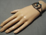 Very Rare Vintage Native American Navajo Naja Turquoise Sterling Silver Bracelet Old-Nativo Arts