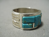 Incredible Vintage Native American Navajo Vic Thomson Turquoise Sterling Silver Ring Old-Nativo Arts