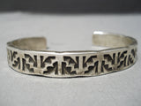 Important Vintage Navajo Cal Begay Sterling Silver Native American Bracelet Cuff-Nativo Arts