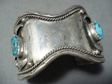 Colossal Vintage Native American Navajo Spiderweb Turquoise Sterling Silver Bracelet Old-Nativo Arts