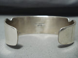 Signed Vintage Native American Navajo Sleeping Beauty Turquoise Sterling Silver Bracelet Old-Nativo Arts
