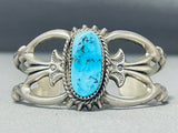 Astonishing Vintage Native American Navajo Kingman Turquoise Sterling Silver Bracelet Signed-Nativo Arts