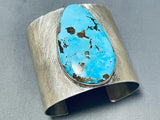 Unforgettable Native American Navajo Kingman Turquoise Sterling Silver Bracelet-Nativo Arts