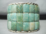 One Of The Biggest Best Native American Green Turquoise Sterling Silver Bracelet-Nativo Arts