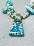 Native American Impressive Vintage Santo Domingo Turquoise Heishi Sterling Silver Necklace-Nativo Arts