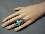 Newsworthy Navajo Royston Turquoise Sterling Silver Cross Ring Native American-Nativo Arts
