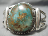 Opulent Vintage Native American Navajo Royston Turquoise Sterling Silver Bracelet Old-Nativo Arts