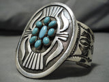 Stunning Mable Kee Vintage Native American Navajo Floral Sterling Silver Bracelet Cuff-Nativo Arts