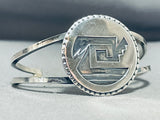 Fascinating Native American Navajo Sterling Silver Geometric Bracelet-Nativo Arts