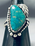 Beautiful Native American Navajo Royston Turquoise Sterling Silver Large Ring-Nativo Arts