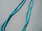 Native American Important Artist Santo Domingo Tony Aguilar Turquoise Sterling Silver Necklace-Nativo Arts
