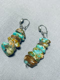 Superb Vintage Native American Navajo Royston Turquoise Stones Sterling Silver Earrings-Nativo Arts