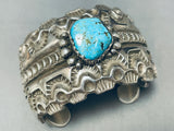 232 Gram Powerful Vintage Native American Navajo Turquoise Sterling Silver Bracelet Cuff-Nativo Arts