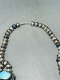 Rare Robins Egg Turquoise Vintage Native American Navajo Sterling Silver Squash Blossom Necklace-Nativo Arts