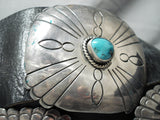 Heavy 500 Gram Vintage Native American Navajo Turquoise Sterling Silver Concho Belt Old-Nativo Arts