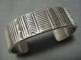 Amazing Vintage Native American Navajo Thick Hand Wrought Bruce Morgan Sterling Silver Bracelet-Nativo Arts