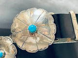 Gorgeous Vintage Native American Navajo Kingman Turquoise Sterling Silver Concho Belt-Nativo Arts