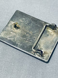 Dynamic Vintage Native American Zuni Turquoise Sterling Silver Buckle Signed A. Mahooty-Nativo Arts